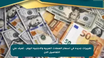 تغييرات جديدة في أسعار العملات العربية والأجنبية اليوم.. تعرف على التفاصيل الآن